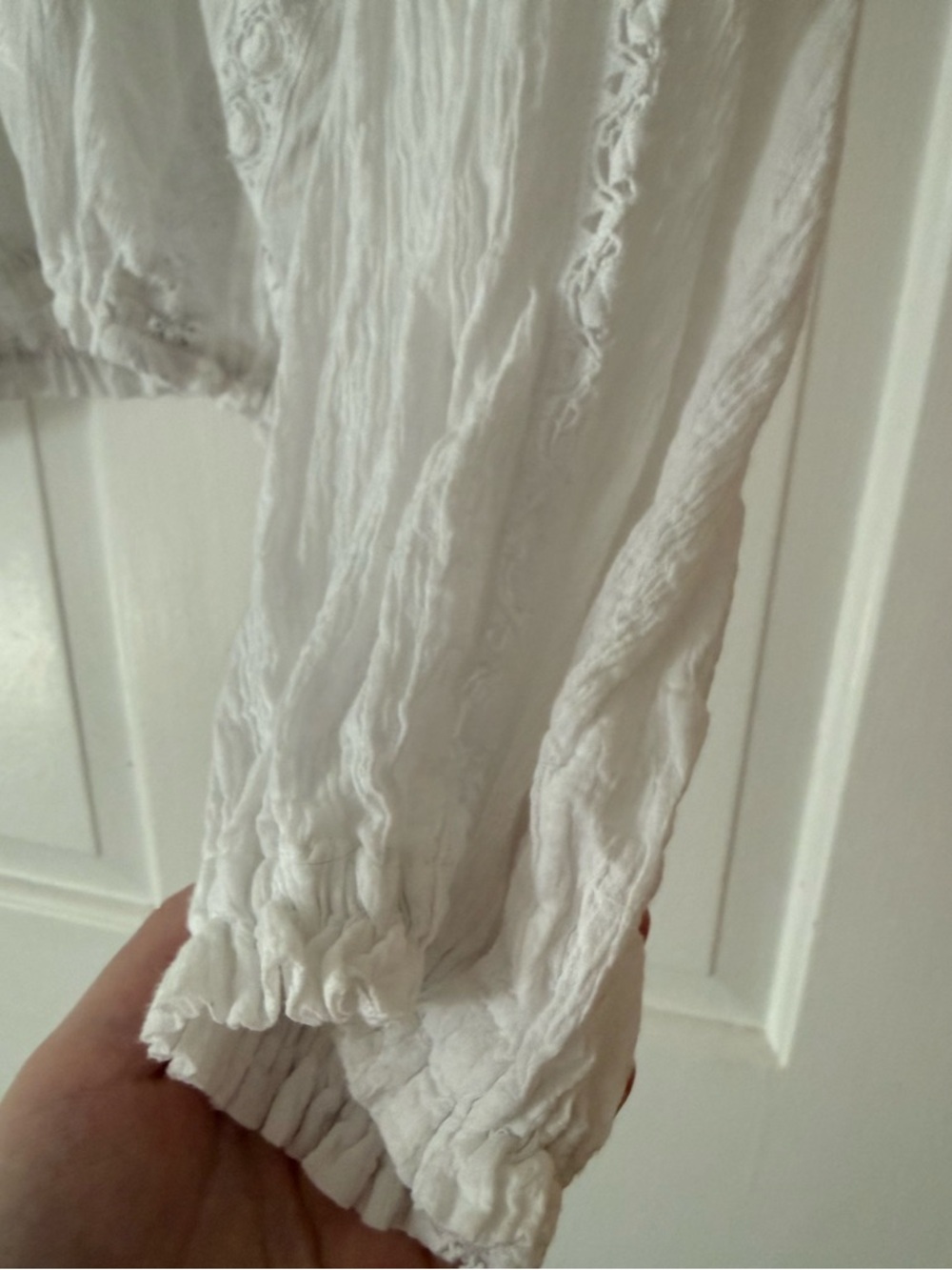 Free People White Lace Peasant Top - Picture 6 of 7